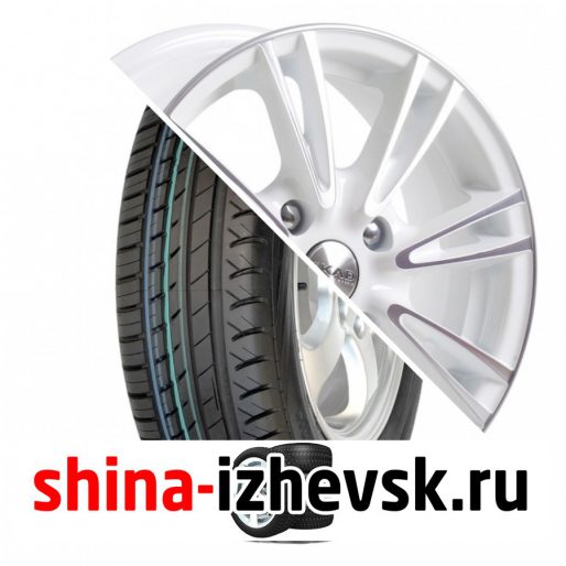 Колесо в сборе Viatti Strada (V-130) 185/60 R15 H 84 + СКАД Пантера 6xR15 4×98 ET38 DIA58.6 Белый с полированной лицевой частью в Ижевске